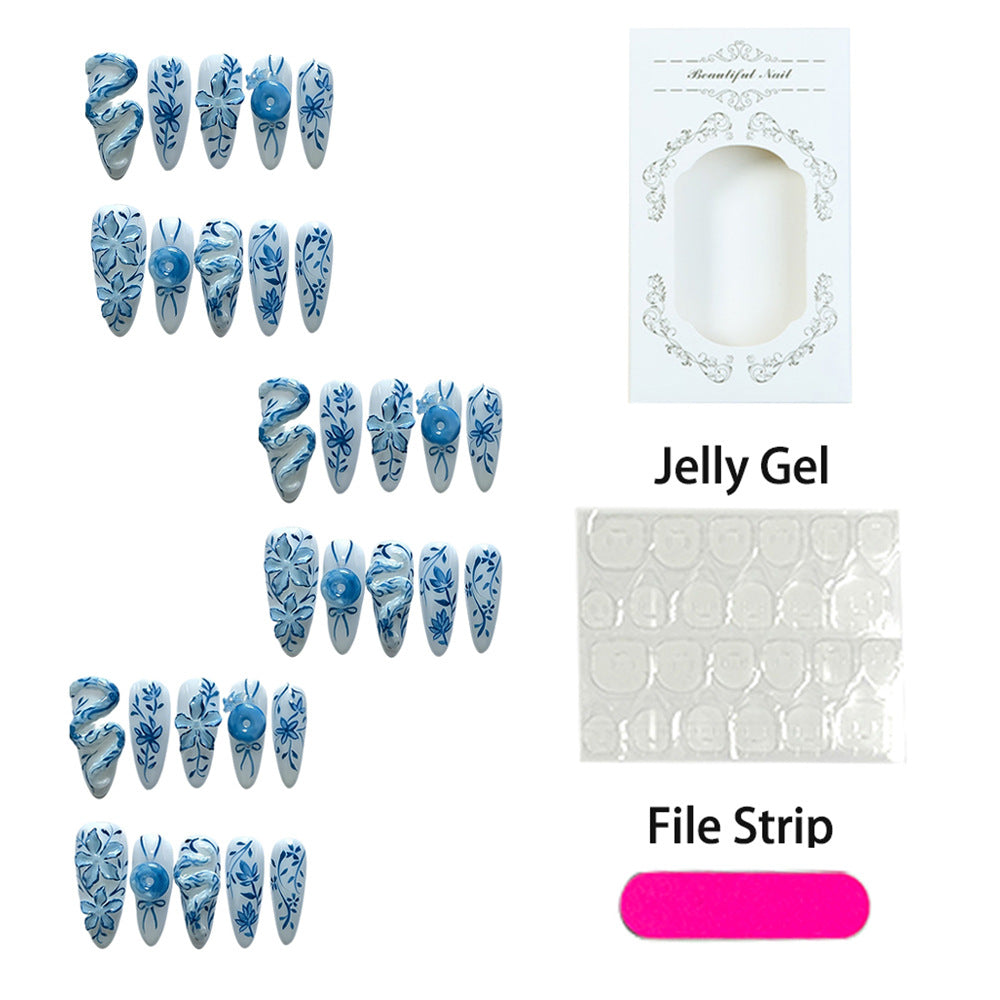 Artificial Nail Set with Floral Designs Kalsten