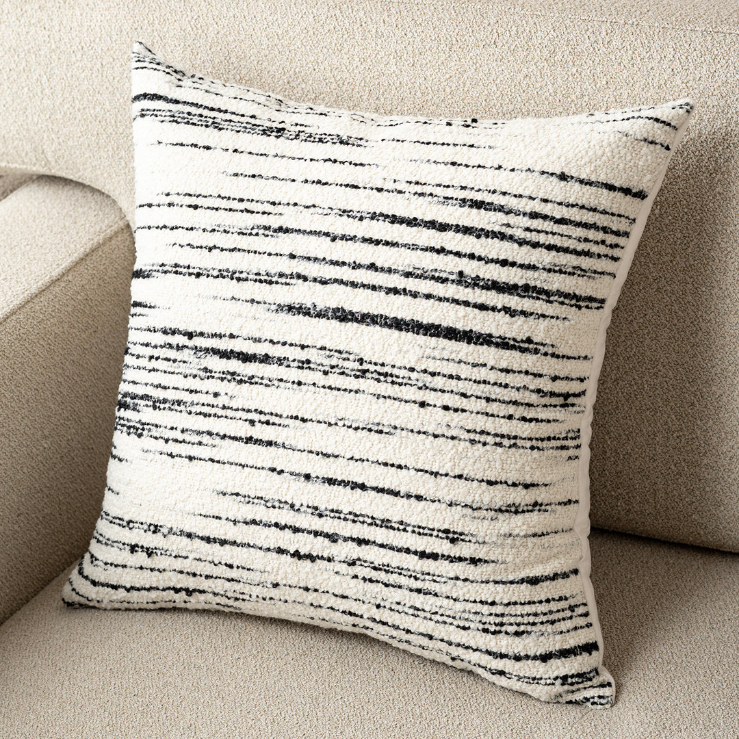 Painted striped decorative cushion