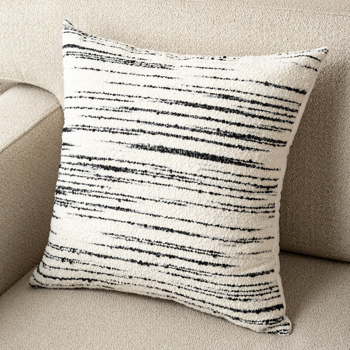 Painted striped decorative cushion