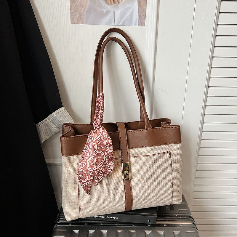 Elegant Multi-Pocket Handheld Tote Bag