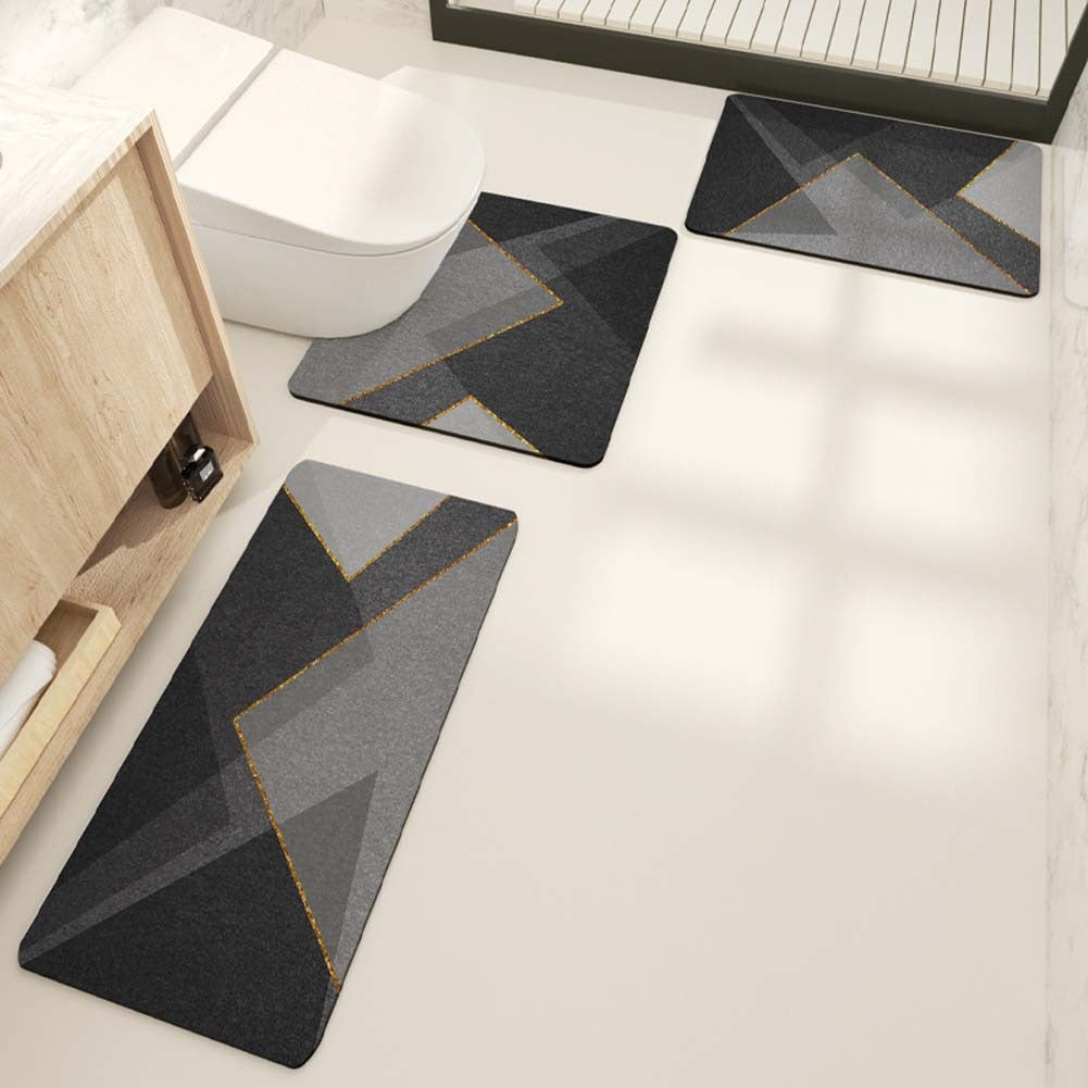 Modern Geometric Bath Mat Set