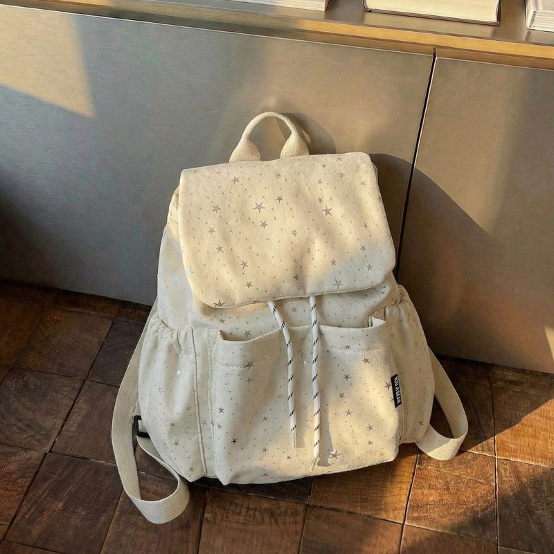 Star-Print Casual Backpack