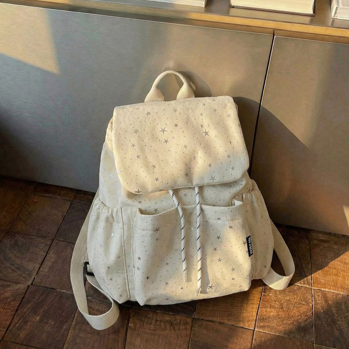Star-Print Casual Backpack