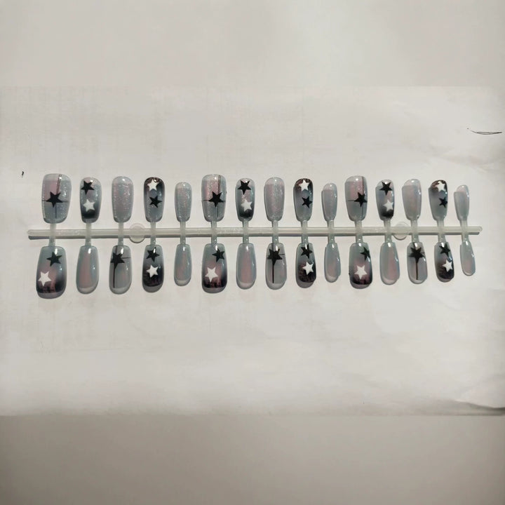 Artistic Star-Pattern Press-On Nail Set Kalsten