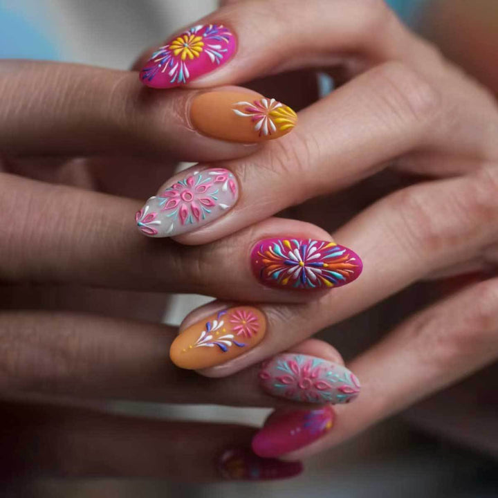 Creative Floral Acrylic Nail Art Design Kit