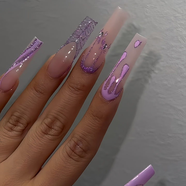 Artistic Long Press-On Nails Kalsten