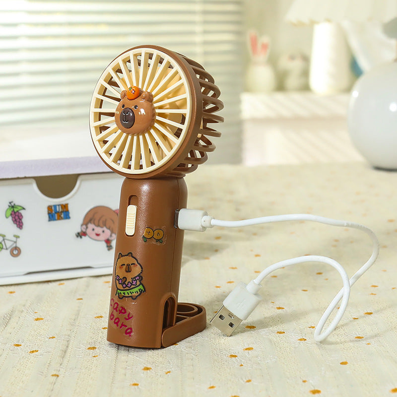 Women Portable Hand Fan with Cute Bear Design and LED Lighting Kalsten