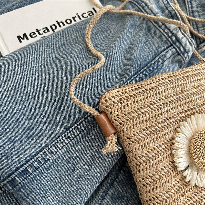 Crochet Floral Crossbody Bag