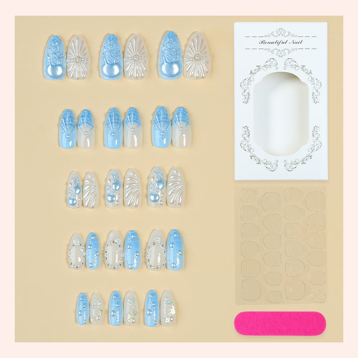 Artistic Nail Art Set with Gemstone Accents kalsten
