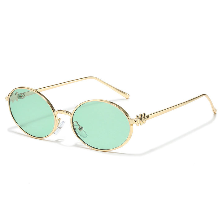 Chic Oval Frame Sunglasses with Decorative Accents Kalsten