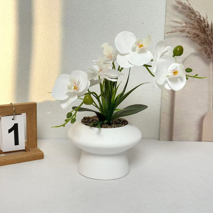 Elegant Artificial Orchid Floral Centerpiece