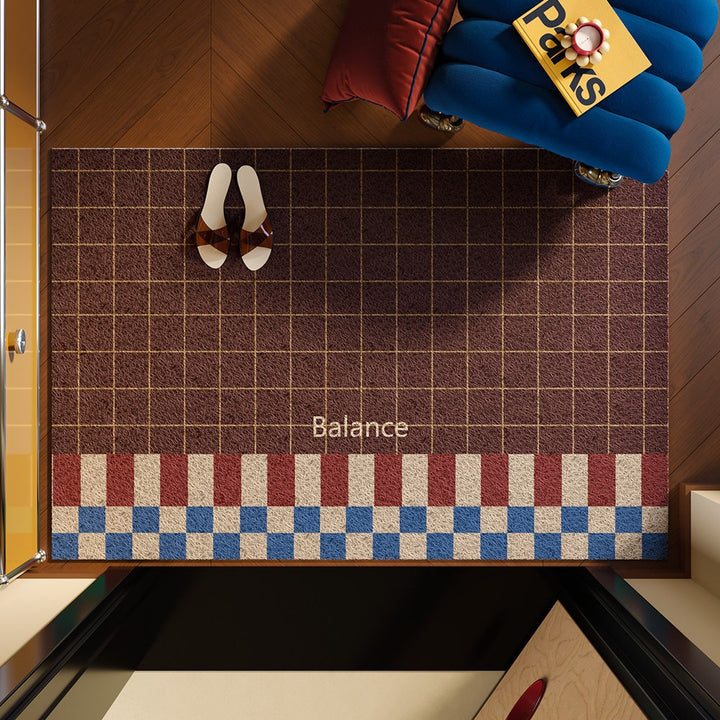 Checkerboard Patterned Entrance Mat