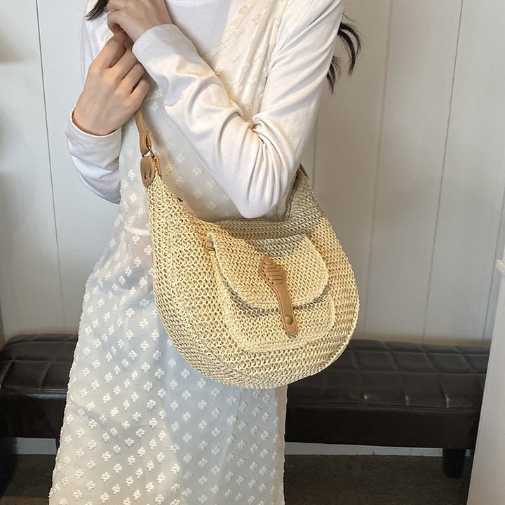 Bucket bag made of fine natural fabric Kalsten
