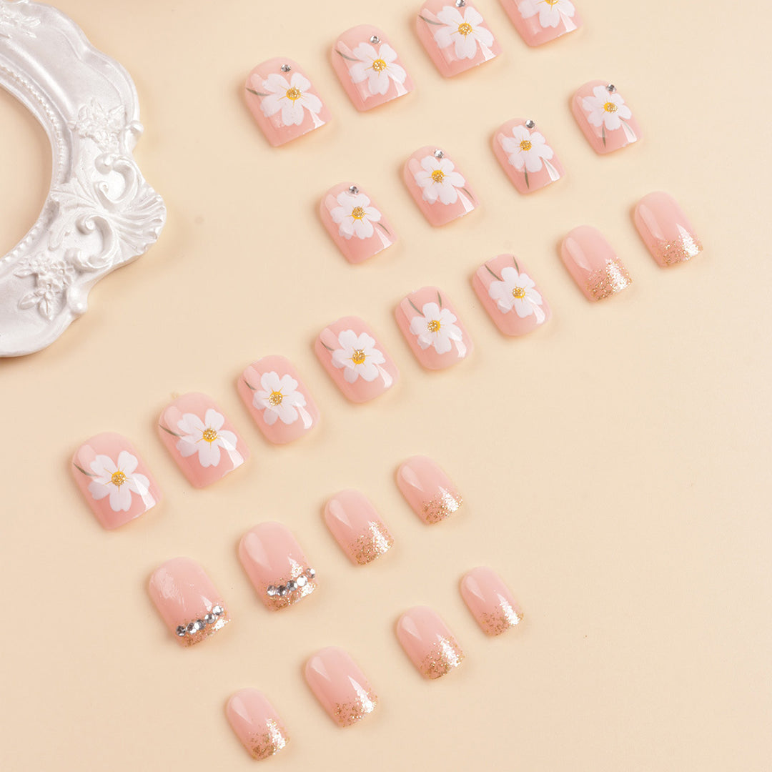 Floral Design Press-On Nail Art Tips Kalsten