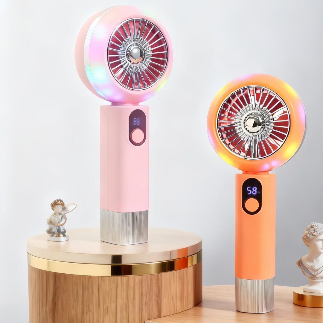 Portable handheld fan with LED light and digital display Kalsten