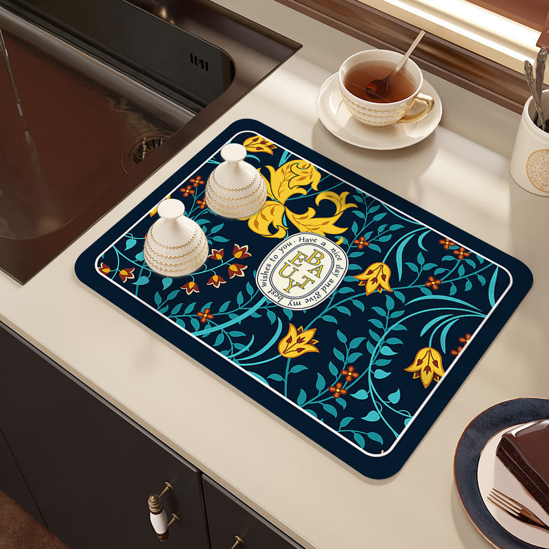 Decorative Botanical Kitchen Mat