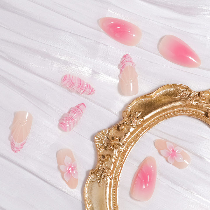 Glamorous Floral Ombre Press-On Nails Kalsten