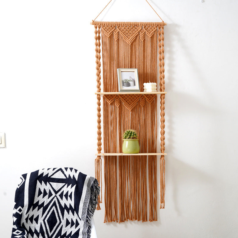 Macramé Wall Hanging Shelf Organizer Kalsten