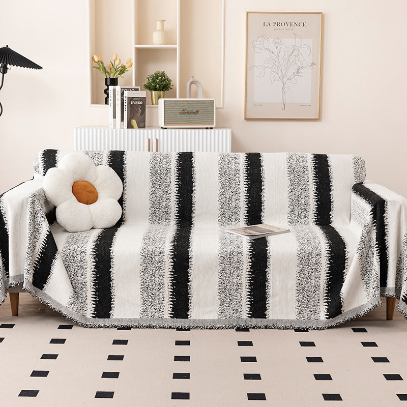 Textured Striped Throw Blanket