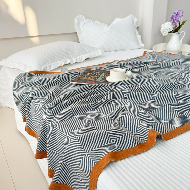 Geometric Patterned Soft Throw Blanket