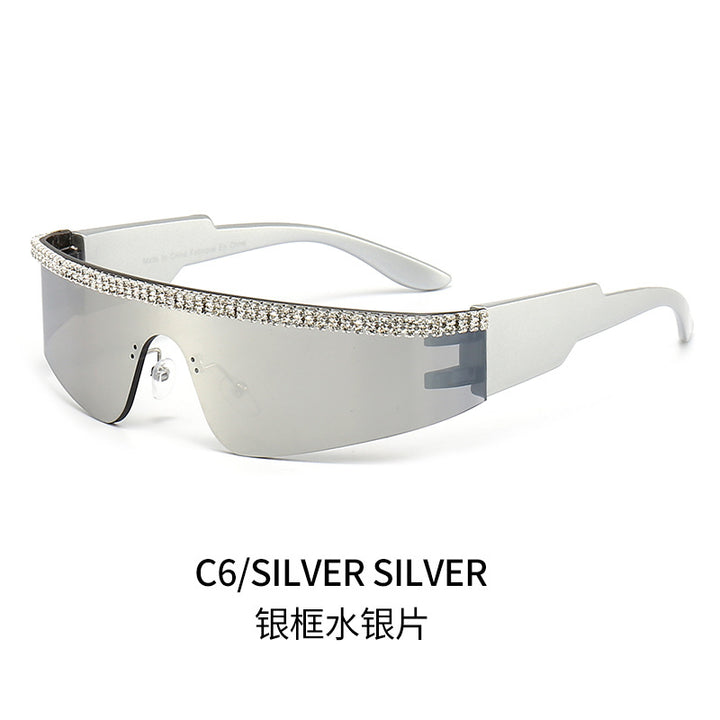 Women's Fashion Glamour Sunglasses with Rhinestone-Embellished Frame Kalsten