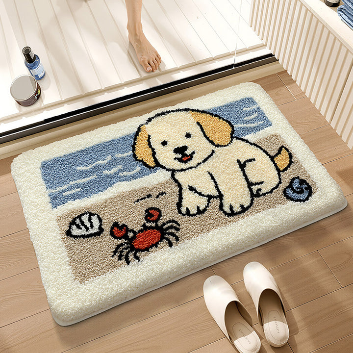 Plush Cartoon Cat Bath Mat