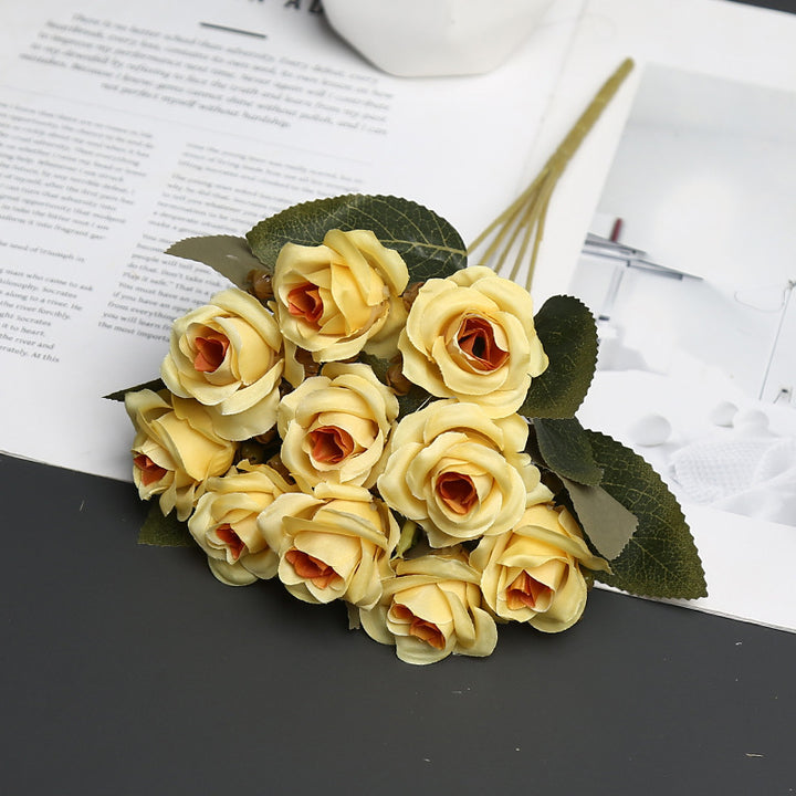 Decorative Silk Rose Bouquet for Home Decor