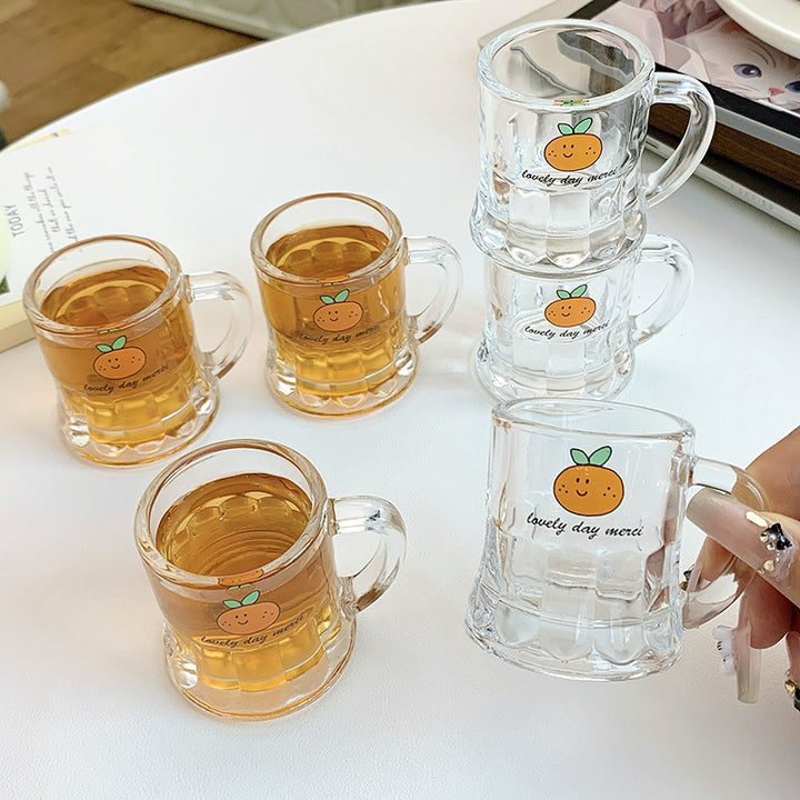 Ceramic mugs set with cheerful orange design Kalsten