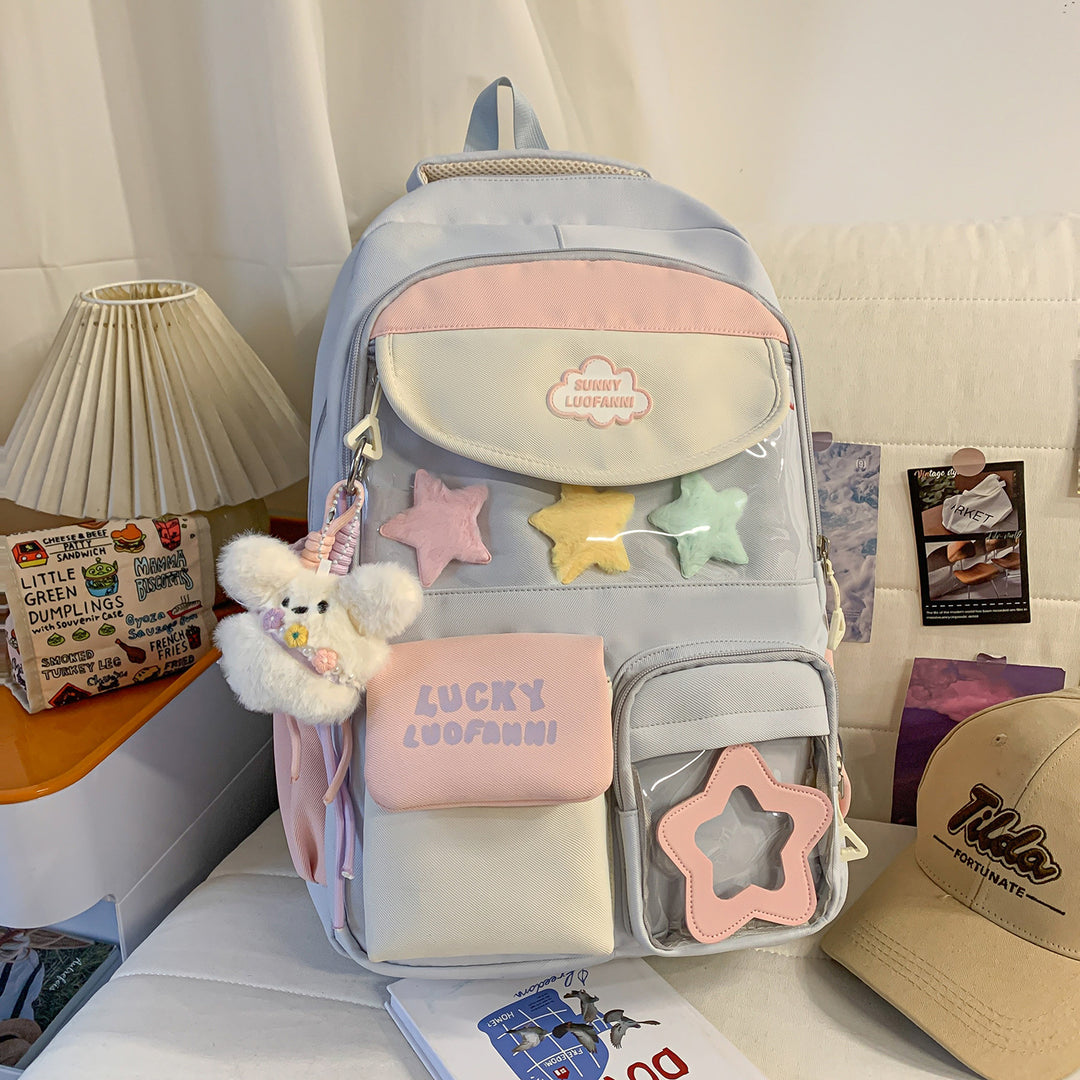 Deluxe Star-Embellished Casual Backpack Kalsten