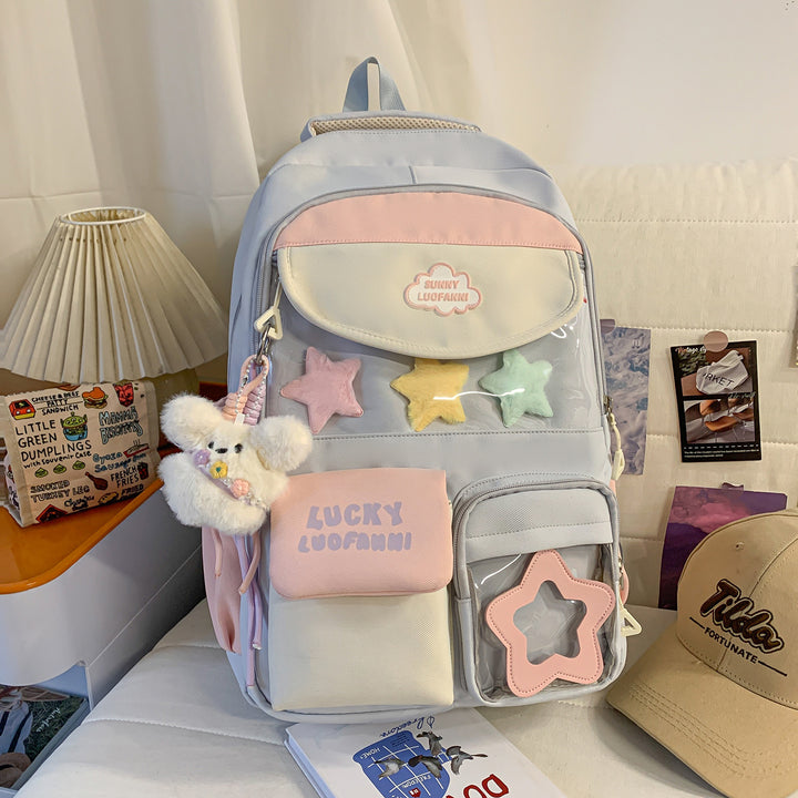 Deluxe Star-Embellished Casual Backpack Kalsten