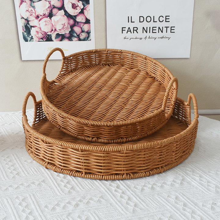 Round Rattan Serving Tray Kalsten