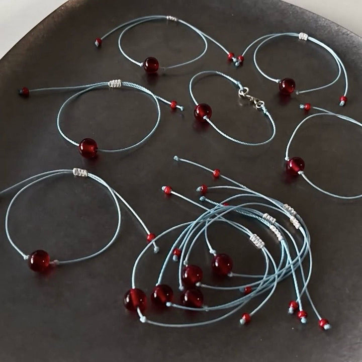 Adjustable Cord and Gemstone Bracelet Kalsten