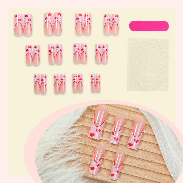 Heart-Design Press-On Nail Set Kalsten
