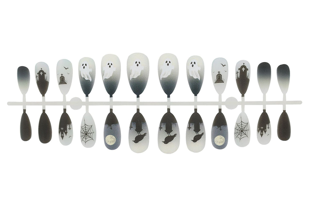 Halloween artificial nail set with spooky ghost and spider designs Kalsten