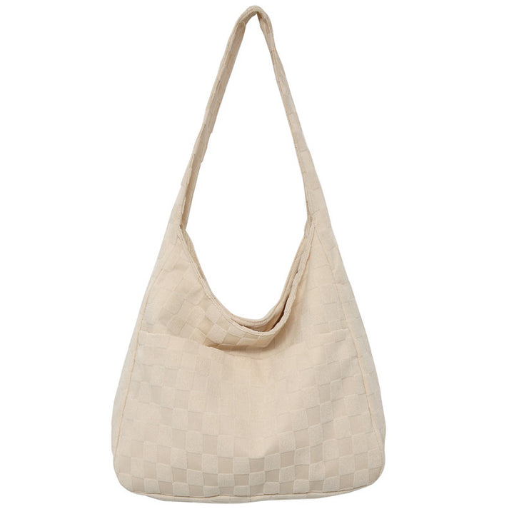 Stylish Checkerboard Patterned Hobo Bag