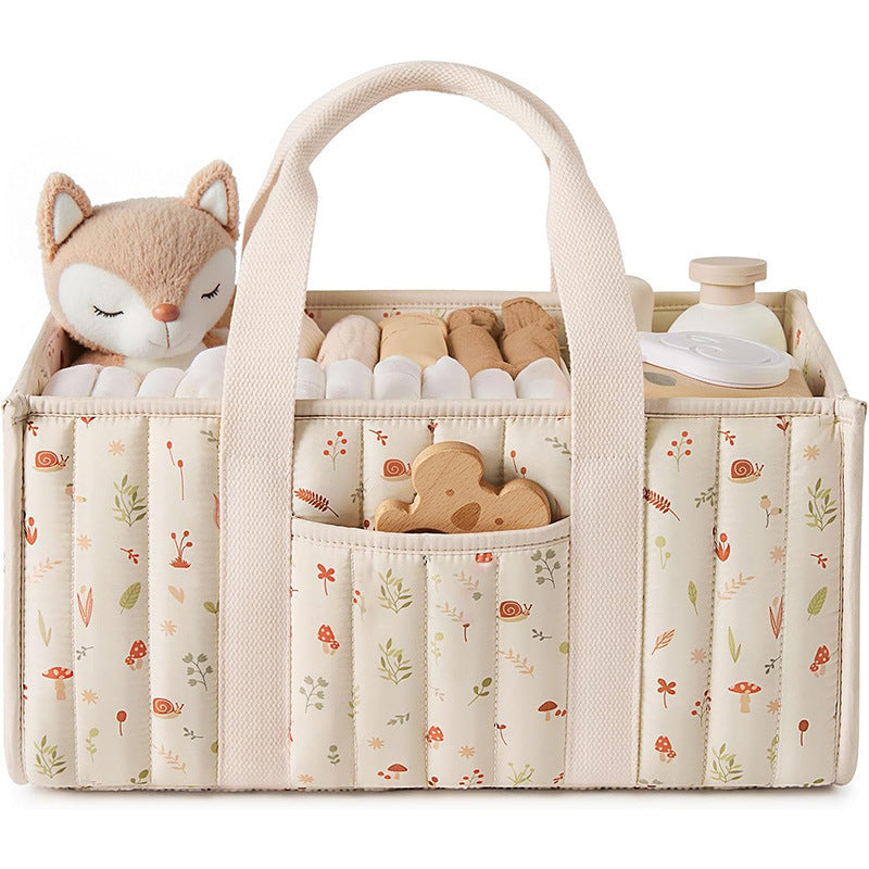 Storage basket with carrying handles and elegant floral pattern Kalsten