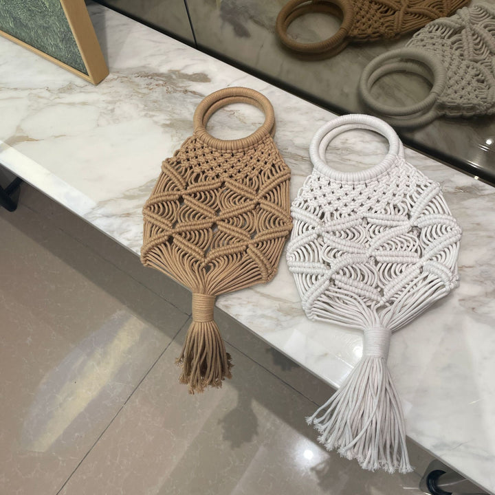 Hand-knotted macramé bag with tassels Kalsten