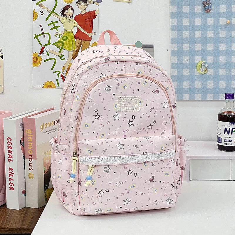 Playful Star-Printed School Backpack Kalsten