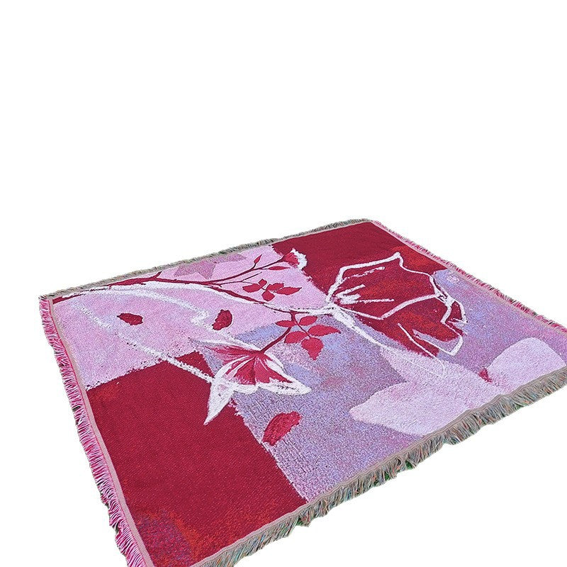 Artistic Floral Pattern Throw Blanket