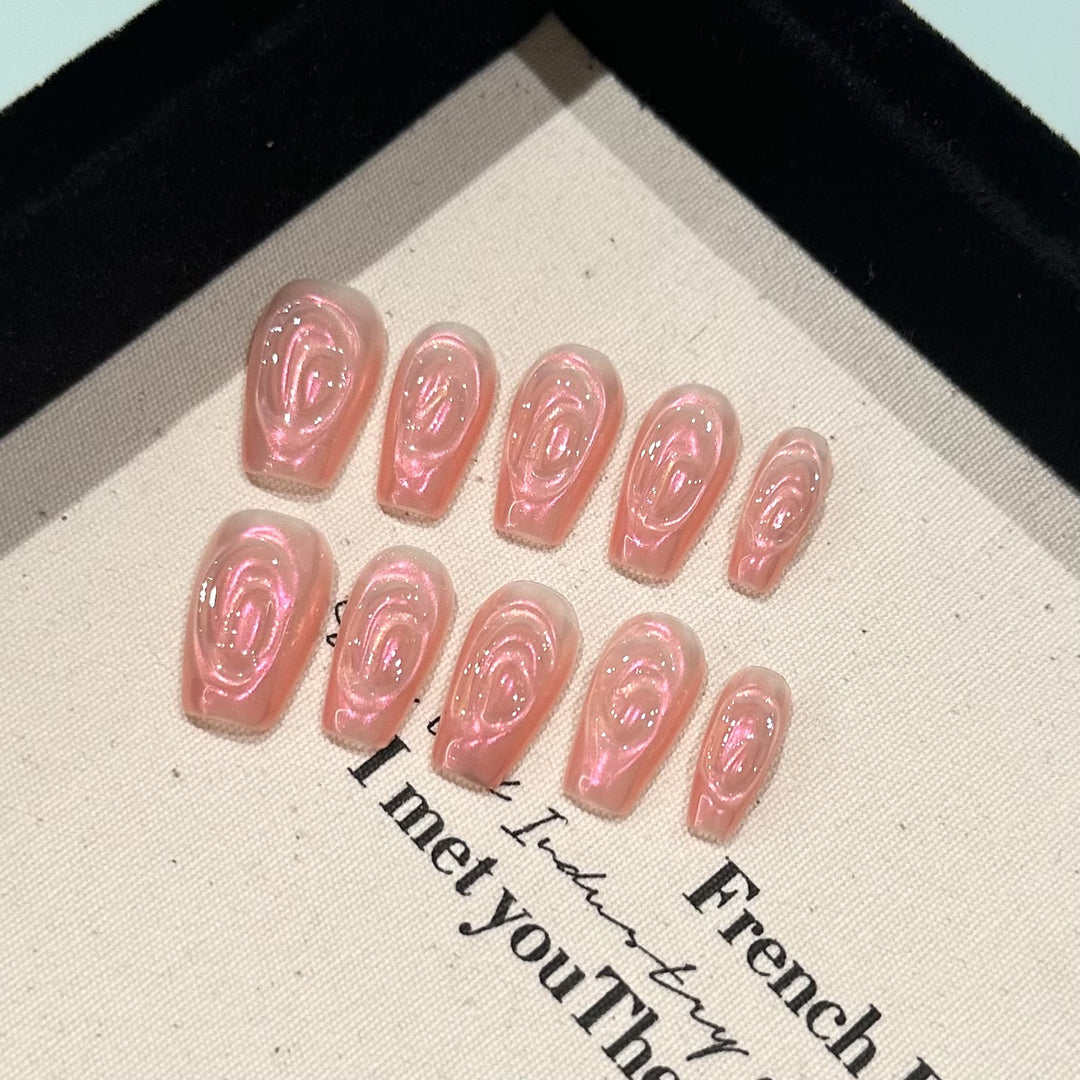 Glossy French Tip Press-On Nails