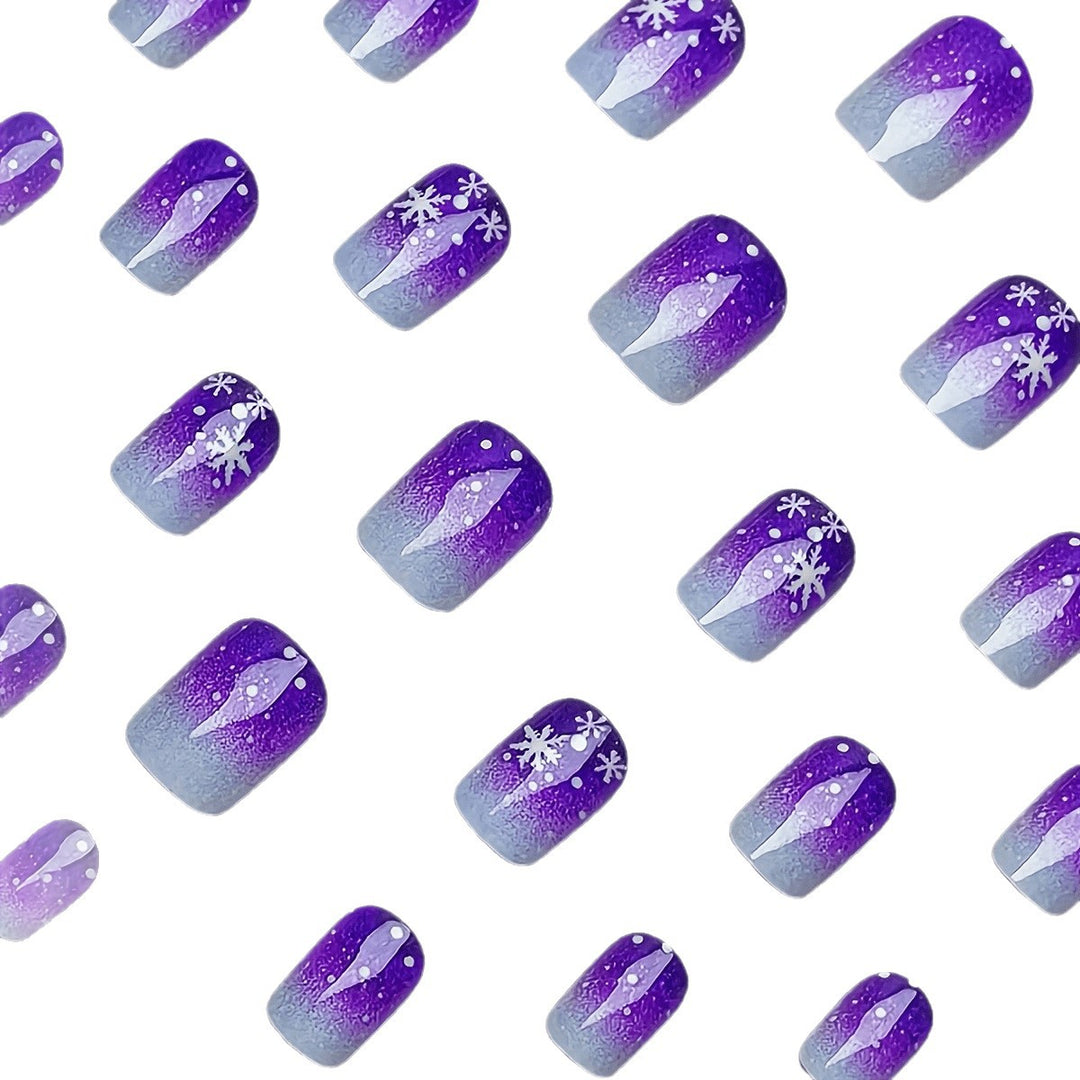 Sparkling Ombre Snowflake Nail Art Kalsten
