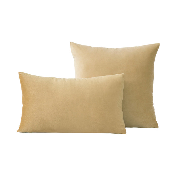 Luxury Velvet Square and Lumbar Decorative Pillow Cover Set with Concealed Zipper and Soft Microfiber Back