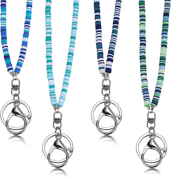 Colorful Beaded ID Badge Holder Lanyard Kalsten