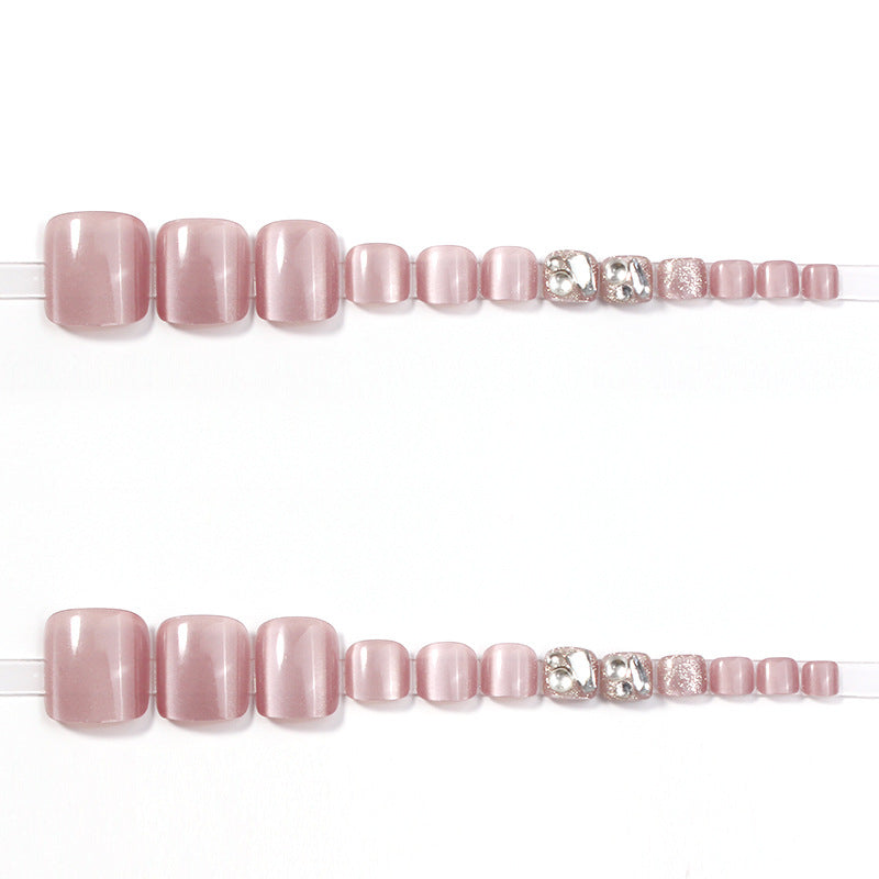 Decorative Rhinestone-Studded Press-On Toenail Set Kalsten