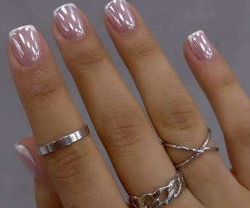 Elegant French Tip Acrylic Nail Enhancements Kalsten 1789915301