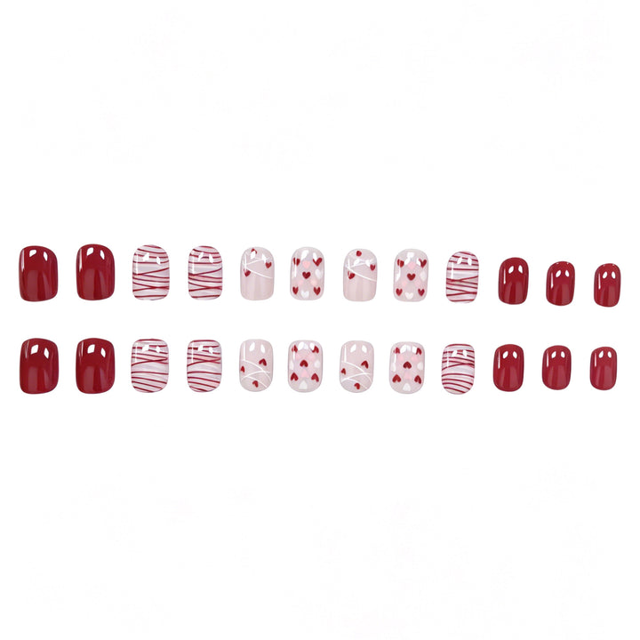 Elegant Heart-Themed Nail Art Set Kalsten