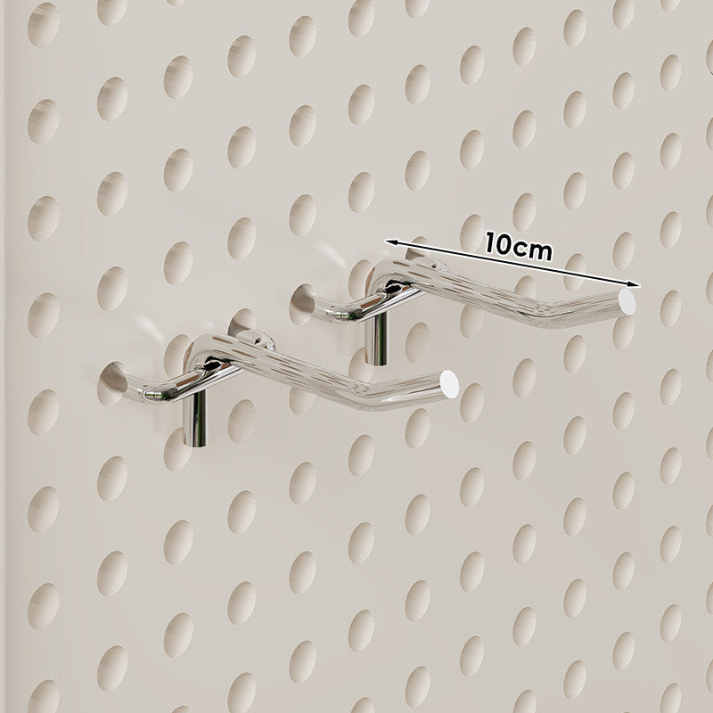 Wall-Mounted Perforated Pegboard Organizer Panel with Modular Hooks