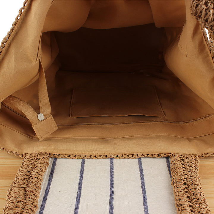 Macrame Tote Bag with Geometric Pattern Kalsten