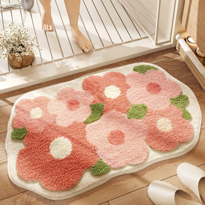 Cozy Rainbow-Themed Bath Mat