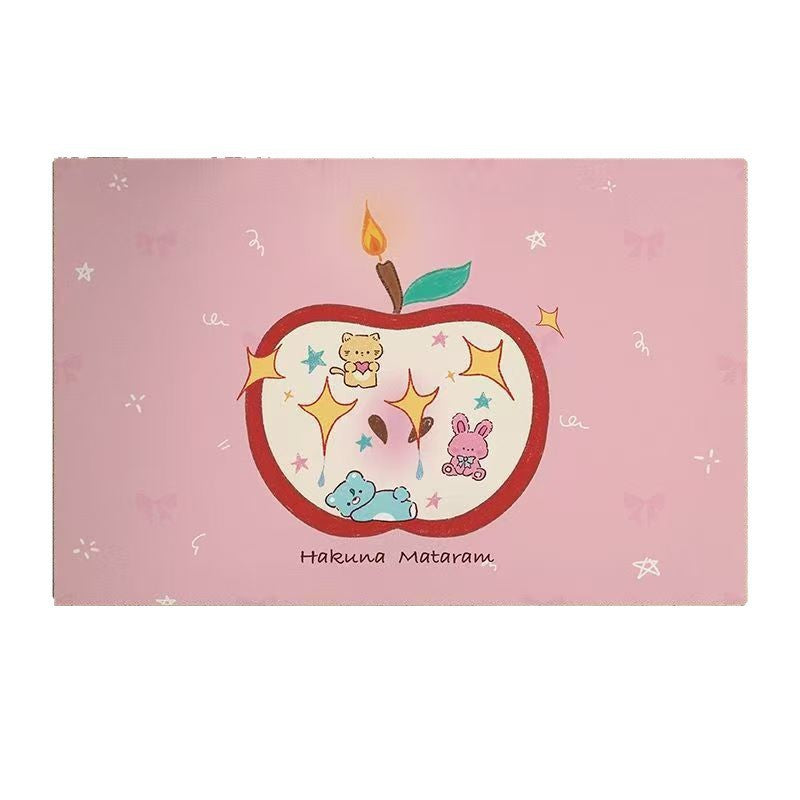 Playful Cartoon Apple-Themed Area Rug Kalsten